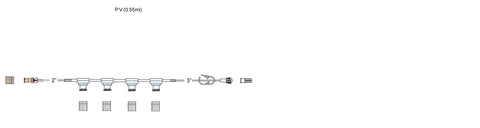 CODAN Female luer-lock with back check valve, microbore tubing, (4) pressure activated valves, pinch clamp, male luer-lock