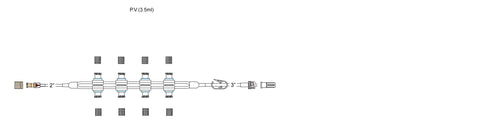 CODAN Back check valve, regularbore tubing, (8) pressure-activated valves bonded back-to-back, pinch clamp, male luer-lock