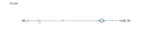 CODAN MiniBore Filter Extension Set, swabable valve, female luer-lock, slide clamp, 1.2 micron air eliminating filter, male luer-lock