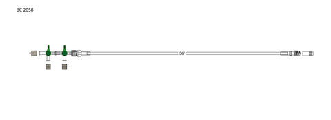 CODAN ULTRA Extension Set, (2) four-way stopcocks, spin-lock