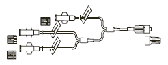 CODAN Trifurcated MiniBore Extension Set, (3) female luer-locks, (3) slide clamps, male luer-lock, CODAN FlowStop Cap™