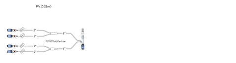 CODAN Swabable Quadfurcated T-Connector Manifold, (4) back check valves, (4) slide clamps, spin-lock