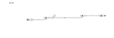 CODAN Female luer-lock, (2) needlefree Y-sites, slide clamp, spin-lock
