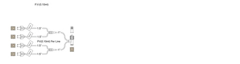 CODAN Quadfurcated T-Connector Manifold, (4) female luer-locks, (4) slide clamps, spin-lock