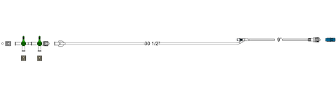 CODAN Detachable 2-gang four-way stopcocks, regularbore tubing, needlefree Y-site, spin-lock