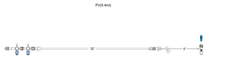 CODAN Swabable 2-gang four-way stopcocks, detachable 5” needlefree T-connector pigtail with slide clamp, spin-lock