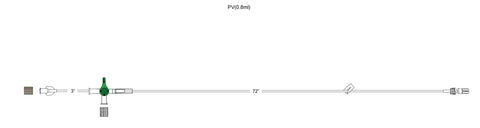 CODAN Microbore tubing, four-way stopcock, removable slide clamp, male luer-lock