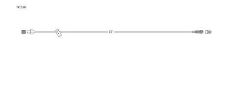 CODAN MiniBore Extension Set, female luer-lock, removable slide clamp, male luerlock, CODAN FlowStop Cap™