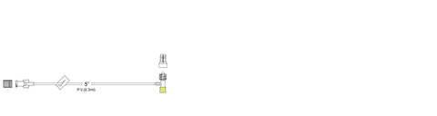 CODAN MiniBore Extension Set, female luer-lock, slide clamp, latex free injectable T-connector, spin-lock