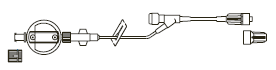 CODAN MiniBore Filter Extension Set, female luer-lock, 0.2 micron air eliminating filter, slide clamp, Y-injection site, male luer-lock, CODAN FlowStop Cap™