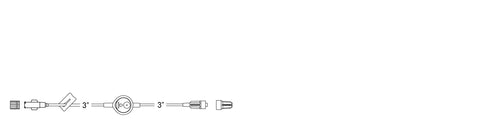 CODAN MiniBore Filter Extension Set, female luer-lock, slide clamp, 0.2 micron air eliminating filter, male luer-lock, CODAN FlowStop Cap™