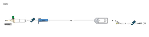 CODAN Valve Vented IV Set, 20 drops/ml, (2) roller clamps, 0.2 micron air eliminating filter, Y-injection site, male luer-lock with back check valve, CODAN FlowStop Cap™