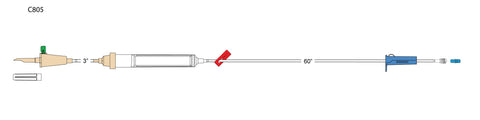 CODAN Transfusion Set, valve-vented spike, 200 micron filter chamber, drip chamber, 20 drop/ml, roller clamp, spin-lock
