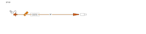 CODAN Orange Stripe RegularBore Extension Set, enteral syringe