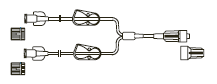 CODAN Bifurcated LightSafe® MicroBore Extension Set, (2) female luer-locks, (2) color coded pinch clamps, male luer-lock, CODAN FlowStop Cap™