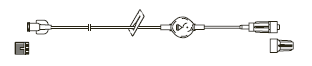 CODAN LightSafe® MiniBore Extension Set, female luer-lock, slide clamp, 0.2 micron air eliminating filter, male luer-lock with back check valve, CODAN FlowStop Cap™