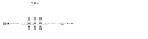 CODAN Back check valve, microbore tubing, (6) pressure-activated valves bonded back-to-back, pinch clamp, male luer-lock