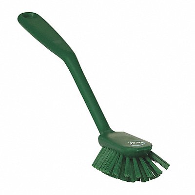 10-1/2 L Polyester Short Handle Dish Brush Green