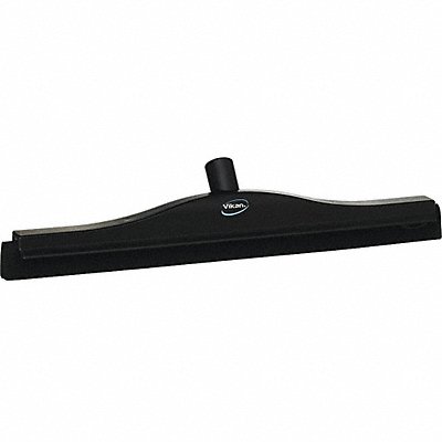24 W Straight Double Foam Rubber Floor Squeegee Without Handle Black