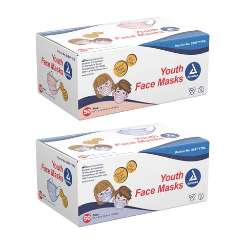 Dynarex Youth Face Masks case of 12 Quantity per box: 50