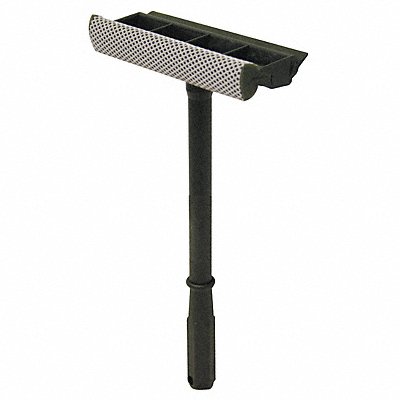 8 W Straight Rubber Window Squeegee With Handle Black
