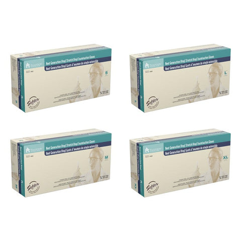 Dynarex Next Generation Stretch Vinyl Exam Gloves case of 10 Quantity per box: 100