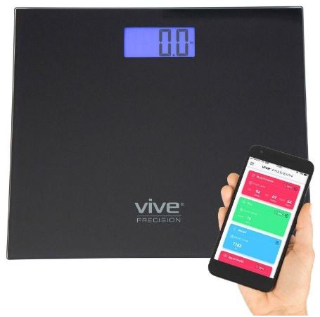 BARIATRIC SMART SCALE W/APP, 550 LBS, 14.5" WIDE TEMPERED GLASS, BLACK - DMD1048BLK