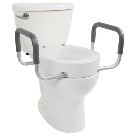 3.5" TOILET SEAT RISER W/ARMS, USE WITH EXISTING SEAT, ELONGATED