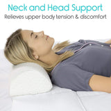 HALF MOON BOLSTER PILLOW, DUAL FOAM CORE, WHITE COVER - CSH1043WHT