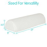 HALF MOON BOLSTER PILLOW, DUAL FOAM CORE, WHITE COVER - CSH1043WHT