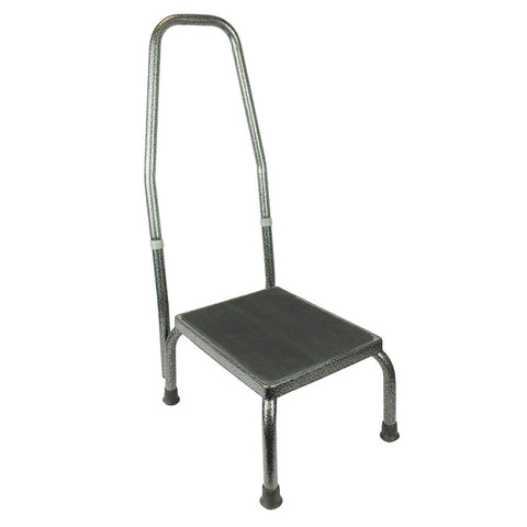 9" STEEL STEP STOOL W/HANDRAIL, WIDE NONSLIP BASE, UP TO 300 LBS, BLACK - LVA1030H