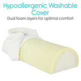 HALF MOON BOLSTER PILLOW, DUAL FOAM CORE, WHITE COVER - CSH1043WHT
