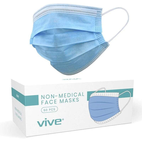 Vive Standard Face Masks Size to fit the most - 50 Pack