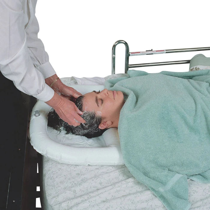 Inflatable Crescent Shaped Shampoo Basin