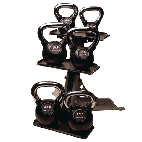Body Solid 3-Tier Kettlebell Rack with Kettlebells (Packaging - Each)