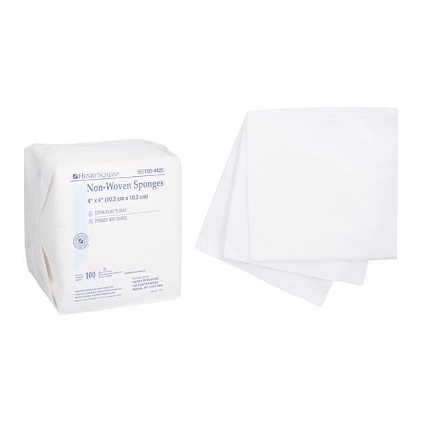 Henry Schein Inc. 100% Cotton Non-Woven Sponge 4x4" 4 Ply Non-Sterile Square LF, 20 PK/CA - 3104-HS
