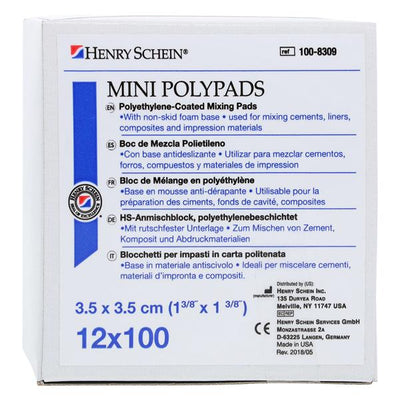 Henry Schein Inc. -HSI Poly Mixing Pad Extra Heavy Duty Mini 1 3/8 in x 1 3/8 in 100 Sheets / Pad 12/Box, 98 BX/CA 20307231