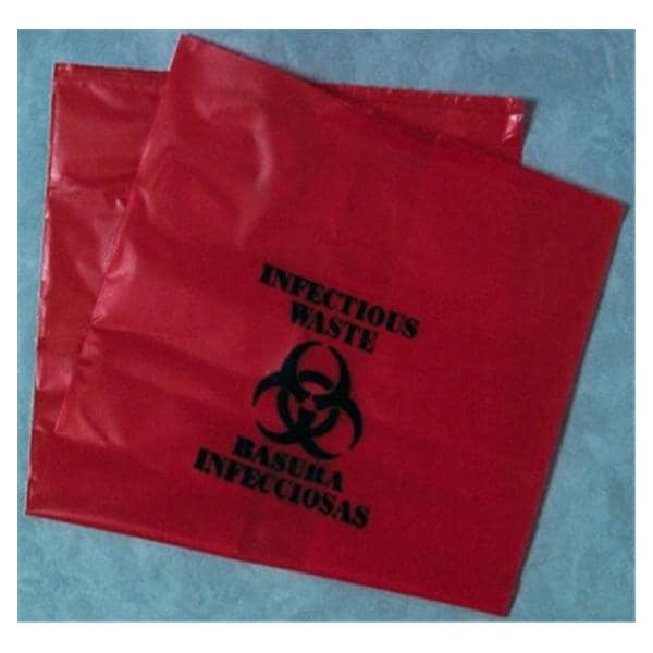 Henry Schein Inc. -HSI Biohazard Bag 15x9x31" Red Polyethylene Symbol Non-Sterile Medium 100/Case 1008878