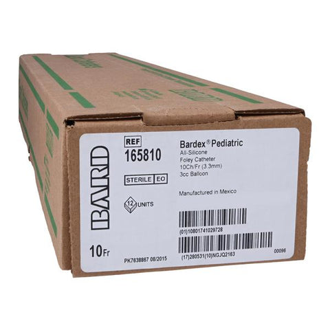 Bard Medical Division Bardex 2-Way Foley Catheter Short Round Tip Silicone 10Fr 3cc - 165810