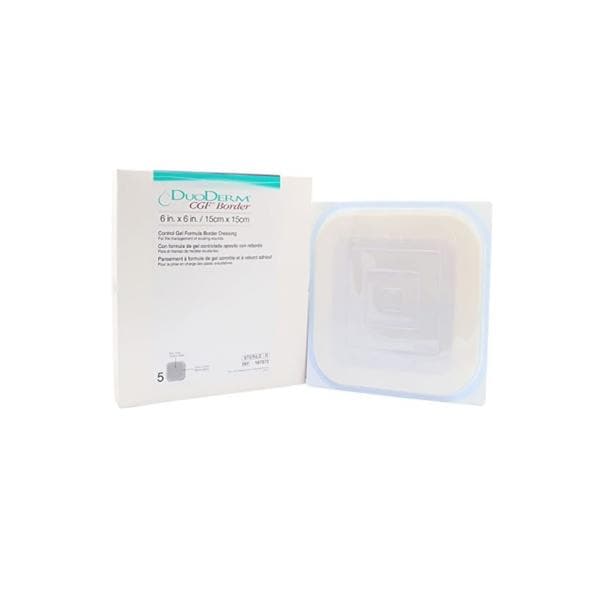 Convatec US DuoDerm CGF Hydrocolloid Wound Care Dressing 6x6" Square Adhs Adhr Flsh Abs LF  - 187972