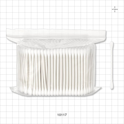 Dual Ended Round Tip Swab with White Handle - 2.88 inch (73 mm) - 10117