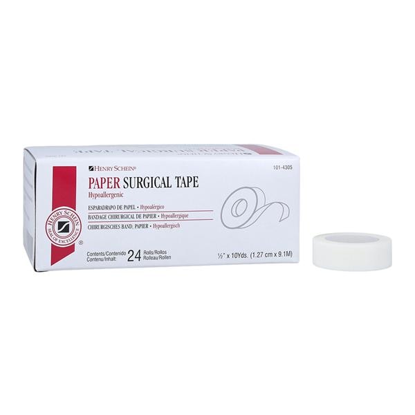 Henry Schein Inc. -Henry Schein Surgical Tape Paper .5"x10yd White Non-Sterile 24/Box 1014305
