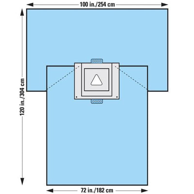 O & M Halyard -1x72x12" Sterile Surgical Drape 15x13" Fenestrated 89528