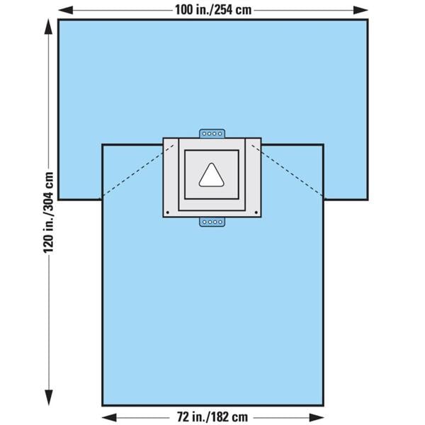 O & M Halyard -1x72x12" Sterile Surgical Drape 15x13" Fenestrated 89528