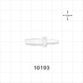 Straight Connector, Reducer, Barbed, White - Fits 3/16 inch x  1/8 inch ID Tubing (0.188 inch x  0.125 inch, 4.76 mm x 3.18 mm) - 10193