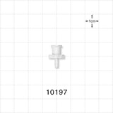 Female Luer Lock, Barbed, White - Fits 3/32 inch ID Tubing (0.094 inch, 2.38 mm) - 10197