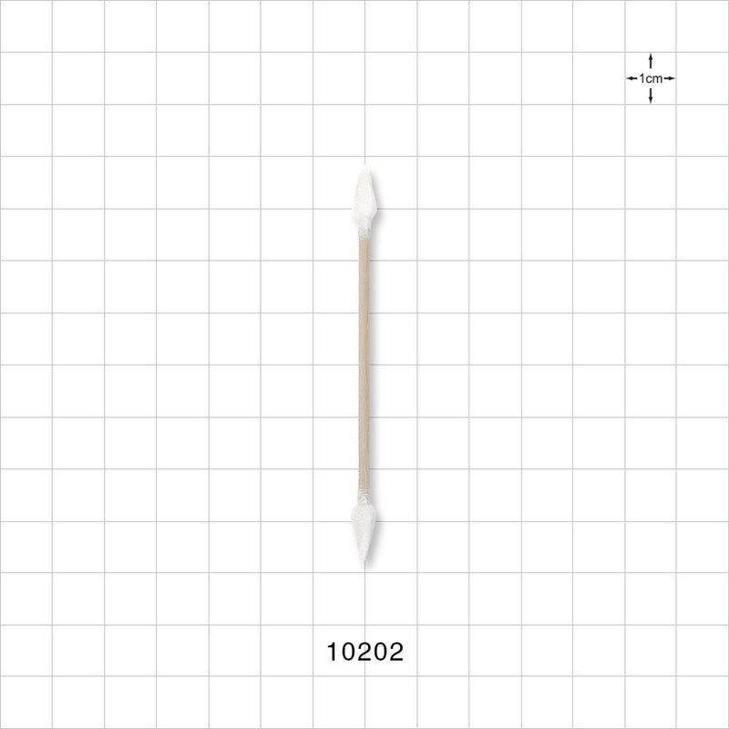 Dual-Ended Tightly Wound Point Tip Swab with Wood Handle - 3 inch (76.2 mm) - 10202