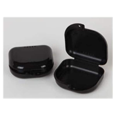 Henry Schein Inc. -HSI Retainer Box Super Tuff 3 in x 2 1/2 in x 1 in Black Small With Ventilation Holes / Identification Labels 10/Bag, 30 BG/CA 1023823