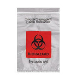 Action Health -Econo-Zip Specimen Transport Bag 2mil 8x10" Red/Black Zipper Closure Plastic Biohazard Symbol Non-Sterile Disposable Document Pouch/3-Wall 1000/Case A801002BH