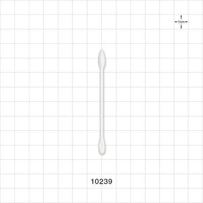 Dual Ended Point/Flat Round Tip Swab with White Handle; 50/Bag - 3 inch (76.2 mm) - 10239